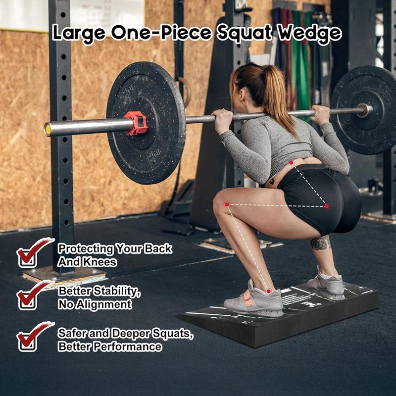 Greatshoot Squat Wedge Block, Professional One-Piece Heel Elevated Slant Board for All-Position Squats, Knees Over Toes, Weightlifting, Calf Stretches ect.. Home and Gym Equipment. - Image 2